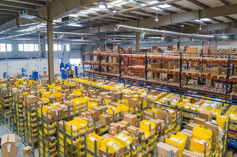 Containers and logistics at a freight terminal